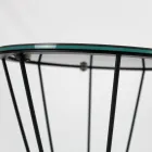 Masuta de cafea rotunda cu baza din otel si blat din gresie Made in Italy - Alisea Viadurini