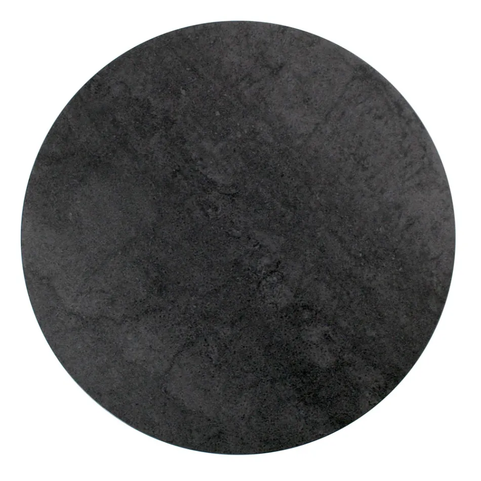 Masuta de cafea rotunda cu baza din otel si blat din gresie Made in Italy - Alisea Viadurini