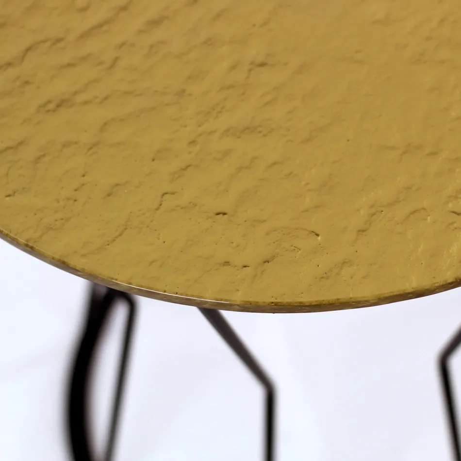 Masuta de cafea rotunda cu baza din otel si blat din sticla Made in Italy - Alisea Viadurini