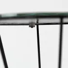 Masuta de cafea rotunda cu baza din otel si blat din sticla Made in Italy - Alisea Viadurini