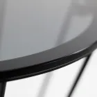 Masuta de cafea rotunda cu baza din otel si blat din sticla Made in Italy - Alisea Viadurini