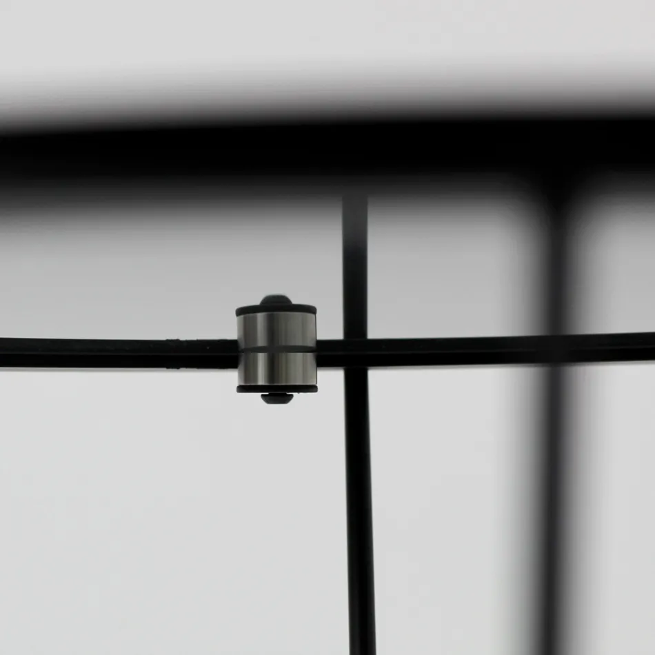 Masuta de cafea rotunda cu baza din otel si blat din sticla Made in Italy - Alisea Viadurini