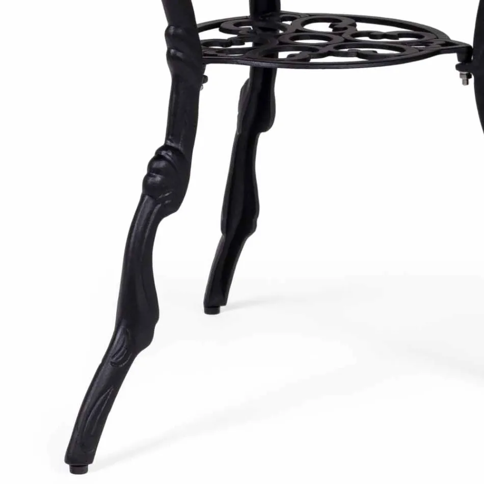 Masă de cafea rotundă în aer liber, din aluminiu, finisaj antracit mat - Sayra Viadurini