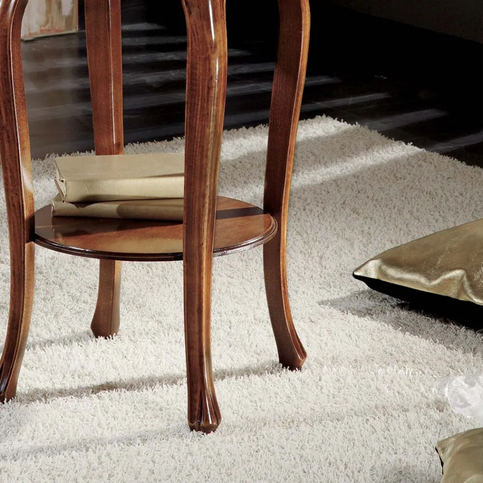 Masuta de cafea rotunda cu picioare de fag Made in Italy - Ecade Viadurini