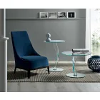 Masă rotundă de design rotundă din sticlă extra-transparentă realizată în Italia - Akka Viadurini
