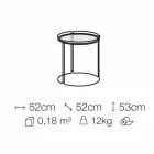 Masă de cafea rotundă din metal cu blat din sticlă Made in Italy - George Viadurini