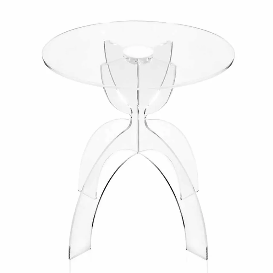Mese de cafea rotunde de design, din PMMA transparentă Laives Viadurini