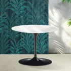Masă de cafea rotundă Saarinen Tulip, H 41 cm, ceramică Florim albă lucioasă - stacojiu Viadurini