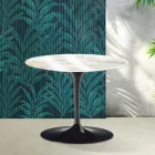 Masă de cafea rotundă Saarinen Tulip, H 41 cm, ceramică lucioasă Calacatta Gold Florim - Scarlet Viadurini