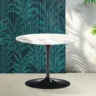 Masă de cafea rotundă Saarinen Tulip, H 41 cm, ceramică lucioasă Statuario Florim - Stacojiu Viadurini