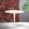 Masă de cafea rotundă Saarinen Tulip, H 41 cm, din ceramică mată Florim Statuario - Stacojiu