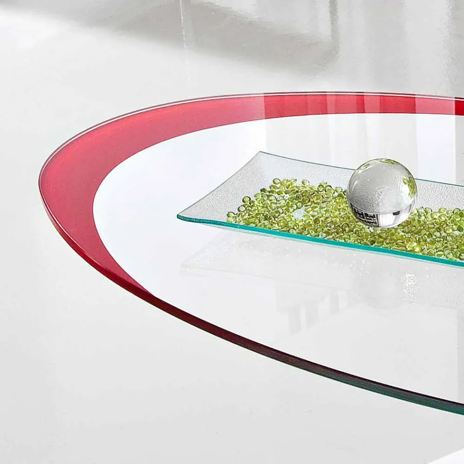 Masuta de cafea cu blat din sticla cu serigrafie Made in Italy - Campari Viadurini