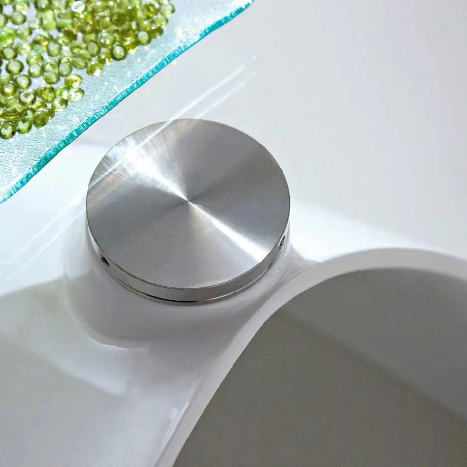 Masuta de cafea cu blat din sticla cu serigrafie Made in Italy - Campari Viadurini