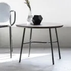 Masuta de cafea cu blat rotund din lemn masiv Made in Italy - Makino Viadurini