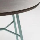 Masuta de cafea cu blat rotund din lemn masiv Made in Italy - Makino Viadurini