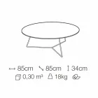 Măsuță de cafea cu blat rotund din marmură și bază metalică Made in Italy - Gin Viadurini