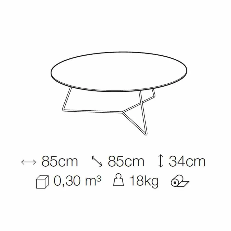 Măsuță de cafea cu blat rotund din marmură și bază metalică Made in Italy - Gin Viadurini