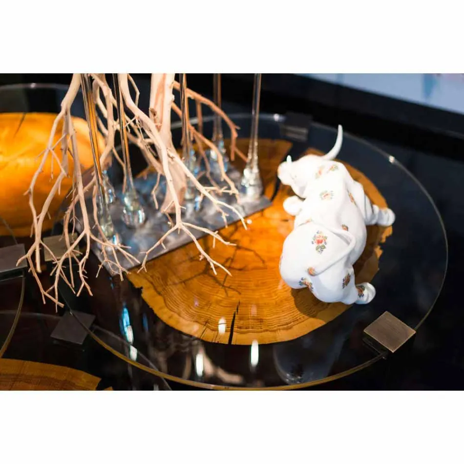 Măsuță de cafea din lemn și oțel cu picioare metalice Made in Italy - Damasc Viadurini