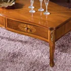 Masuta de cafea din lemn incrustat cu 2 sertare Made in Italy - Katerine Viadurini