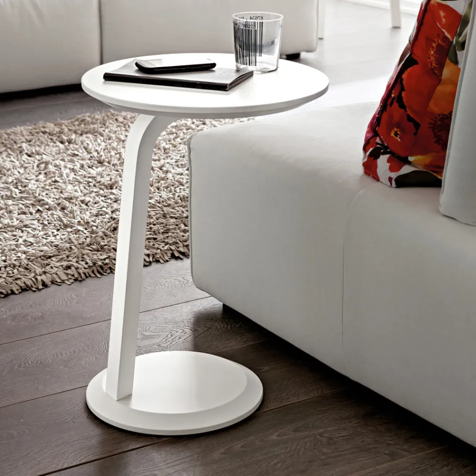 Măsuță de cafea din MDF lăcuit cu cadru din lemn masiv Made in Italy - Tobiko Viadurini