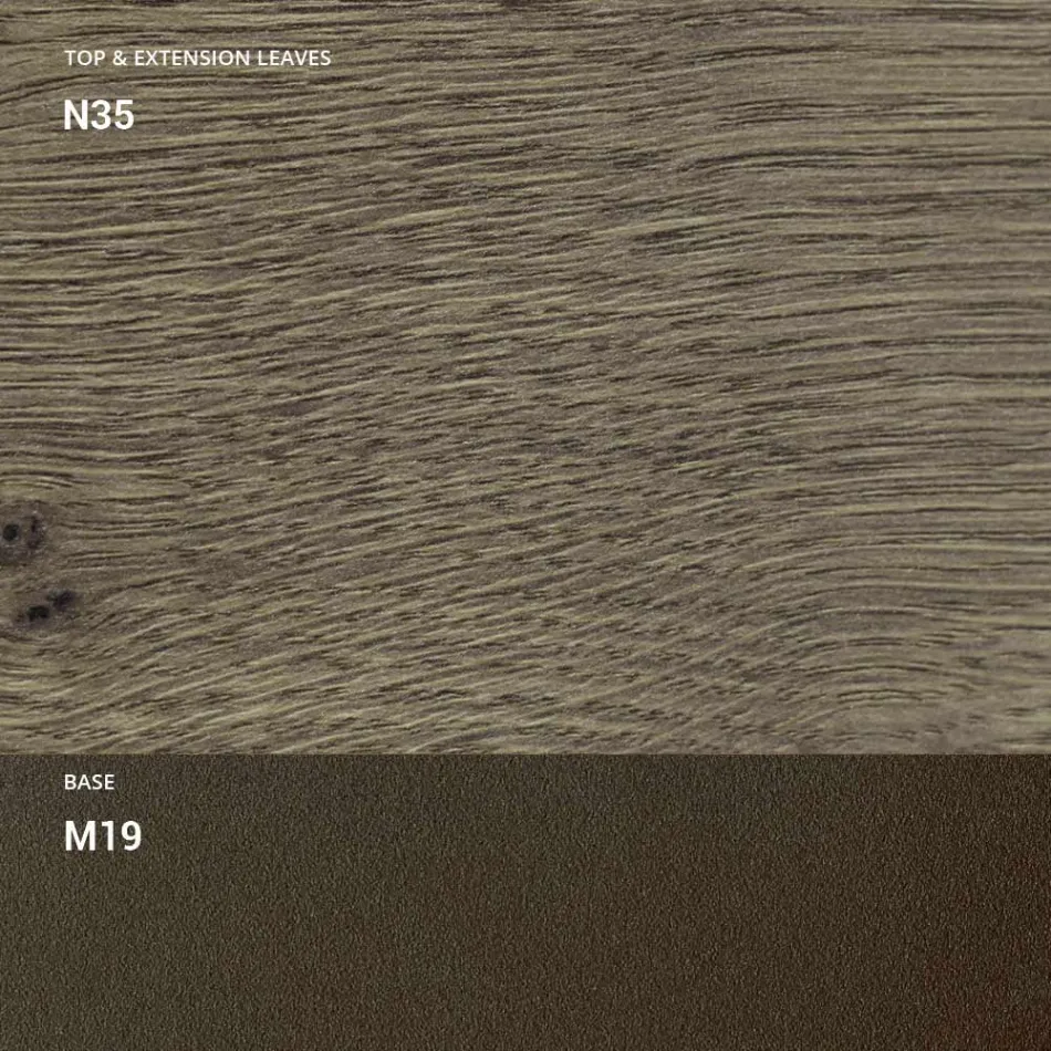 Masuta de cafea transformabila din metal si lemn Made in Italy - Veneris Viadurini