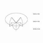 Masă de cafea din living cu floare de sticlă transparentă și bază acidă 3 dimensiuni - Fiorella Viadurini