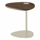 Masă de cafea pentru sufragerie din metal și blat din lemn, design de lux - Yassine Viadurini