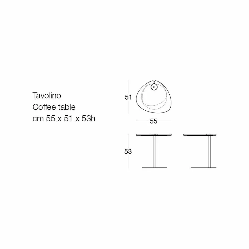 Masă de cafea pentru sufragerie din metal și blat din lemn, design de lux - Yassine Viadurini