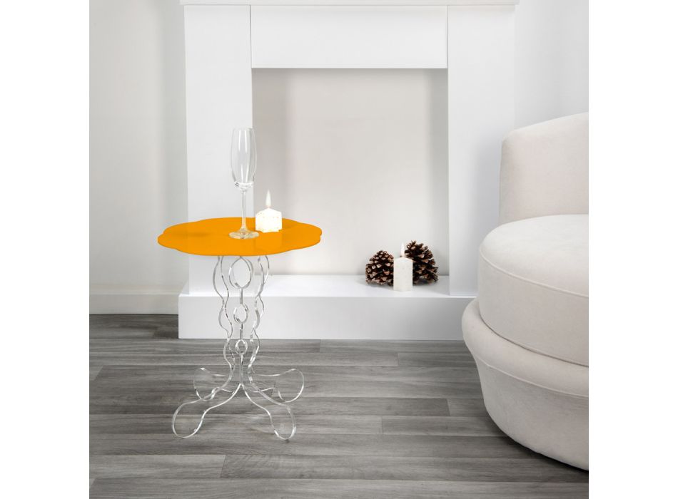 Orange Round Table 50 cm Janis design modern, realizat în Italia Viadurini