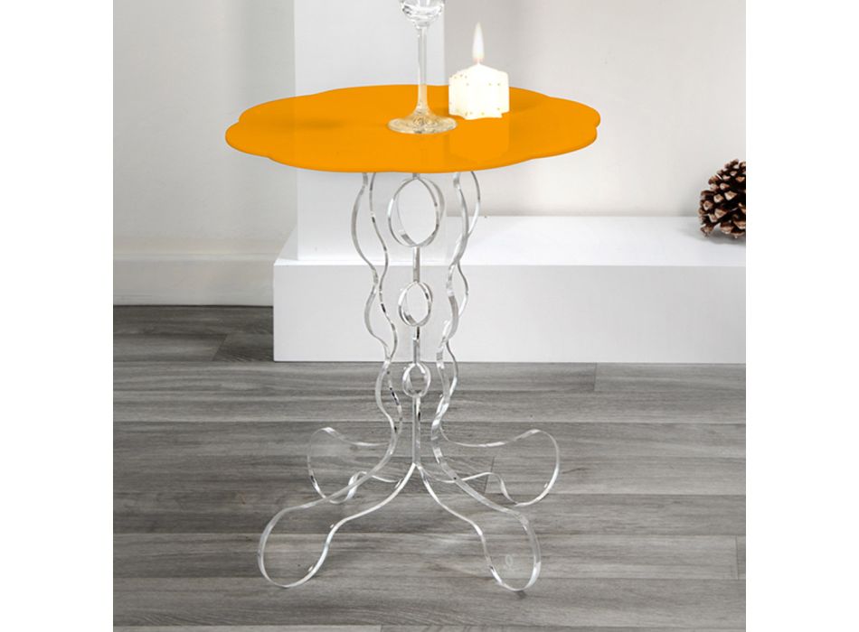 Orange Round Table 50 cm Janis design modern, realizat în Italia Viadurini