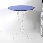 Albastru cu diametrul de 36 cm, masa rotunda design modern Janis, made in Italy Viadurini