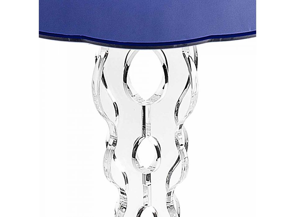 Albastru cu diametrul de 36 cm, masa rotunda design modern Janis, made in Italy