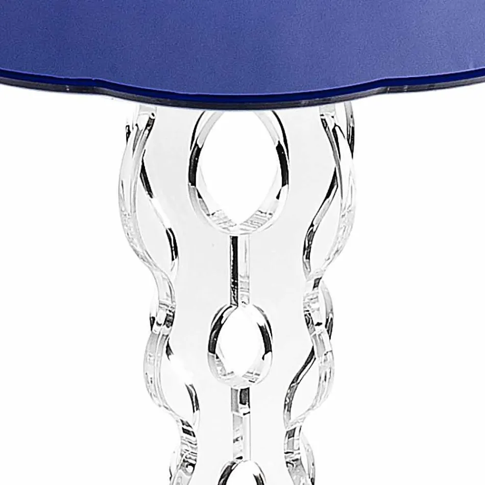 Albastru cu diametrul de 36 cm, masa rotunda design modern Janis, made in Italy Viadurini