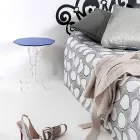 Albastru cu diametrul de 36 cm, masa rotunda design modern Janis, made in Italy Viadurini