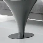 Masuta de cafea rotunda in forma de barca din metal si sticla gravata - imbarcare Viadurini