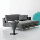 Masuta de cafea rotunda in forma de barca din metal si sticla gravata - imbarcare Viadurini