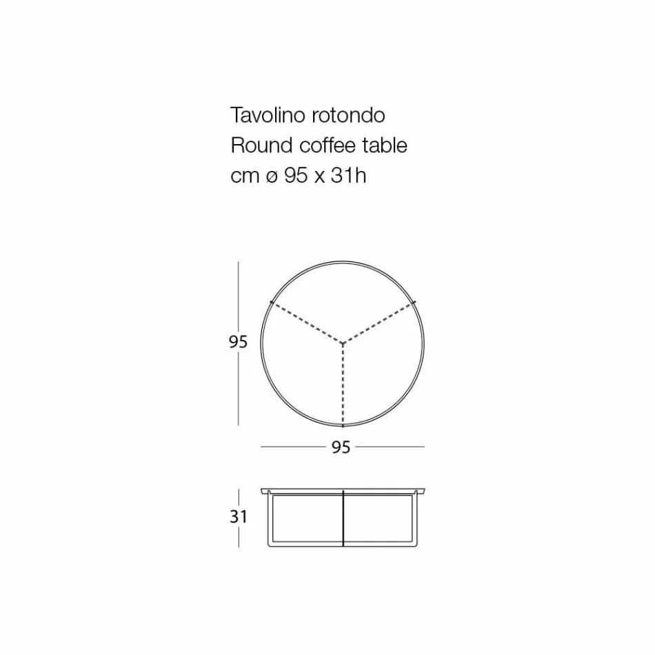 Masă de cafea rotundă pentru sufragerie în aer liber, din metal, de diferite culori - Stephane Viadurini