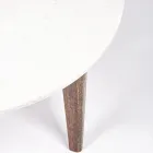 Masuta de cafea rotunda pentru living din marmura si lemn de mango - Desiderio Viadurini