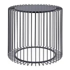 Masuta de cafea rotunda din otel vopsit si sticla securizata - Apuleio Viadurini