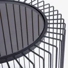 Masuta de cafea rotunda din otel vopsit si sticla securizata - Apuleio Viadurini