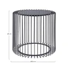 Masuta de cafea rotunda din otel vopsit si sticla securizata - Apuleio Viadurini