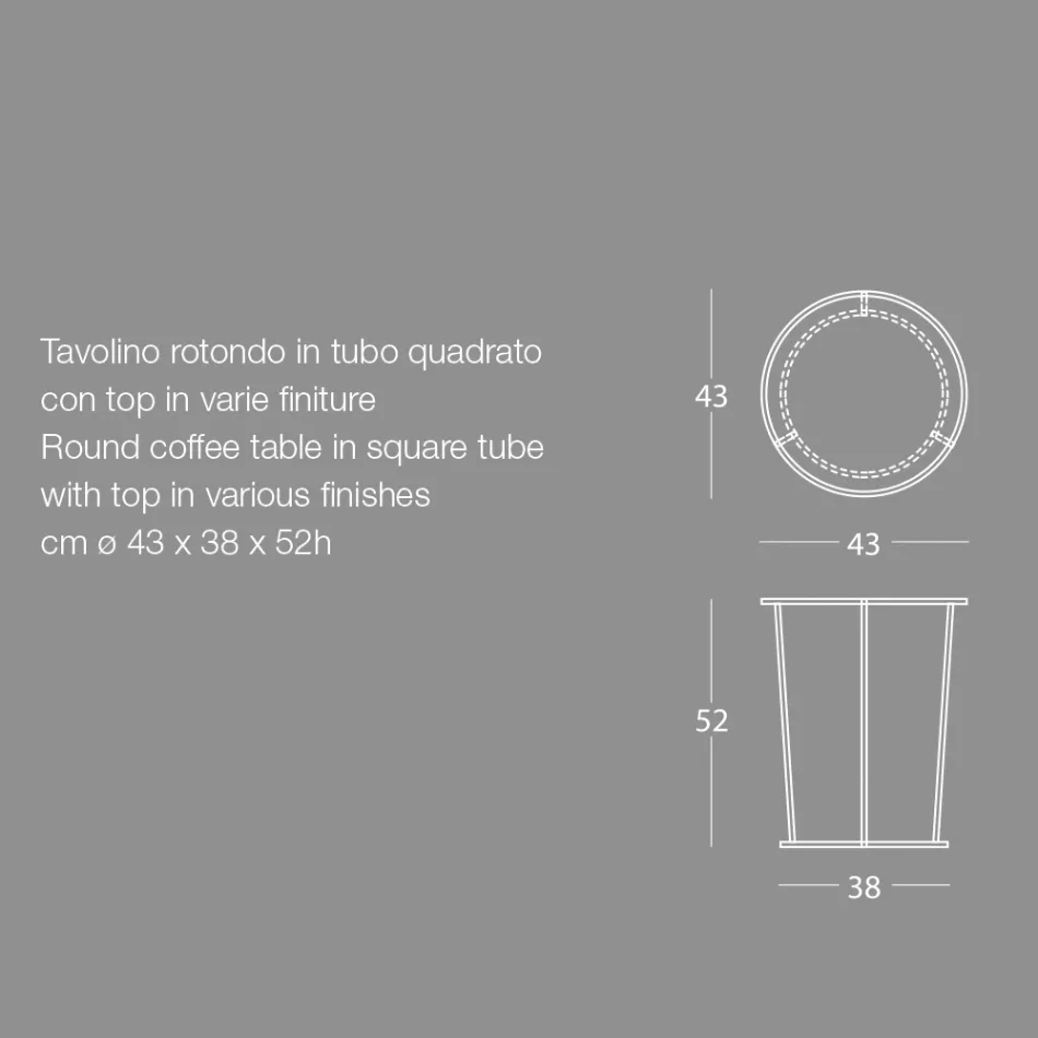 Masuta de cafea rotunda pentru living modern din metal colorat Made in Italy - Raphael Viadurini