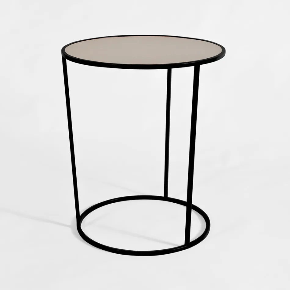 Masuta de cafea rotunda pentru living modern din metal colorat Made in Italy - Raphael Viadurini