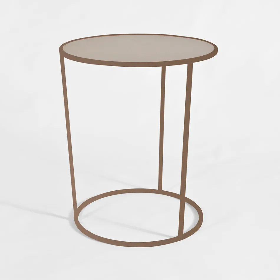 Masuta de cafea rotunda pentru living modern din metal colorat Made in Italy - Raphael Viadurini