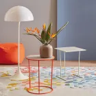 Masuta de cafea rotunda pentru living modern din metal colorat Made in Italy - Raphael Viadurini