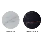 Masuta de cafea rotunda pentru living din metal si sticla de lux cu efect de marmura - Magali Viadurini