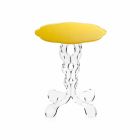 Masa de cafea rotunde galben 36cm diametru design modern Janis, realizat în Italia Viadurini