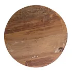 Masuta de cafea rotunda din lemn reciclat si otel alb sau gri - Genoveffa Viadurini