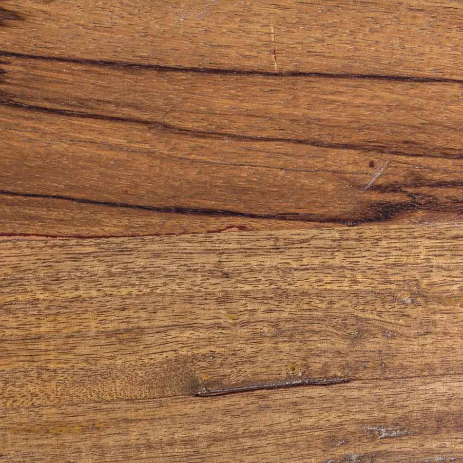 Masuta de cafea rotunda din lemn reciclat si otel alb sau gri - Genoveffa Viadurini