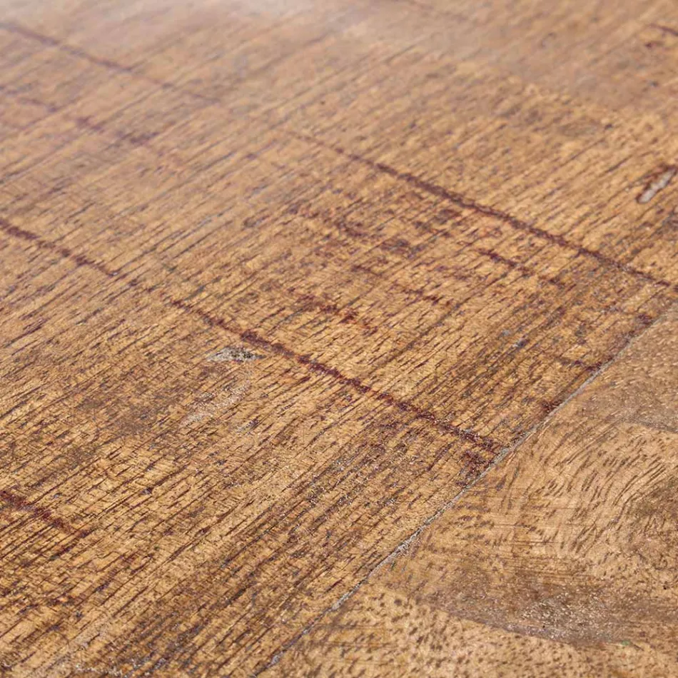 Masuta de cafea rotunda din lemn reciclat si otel alb sau gri - Genoveffa Viadurini